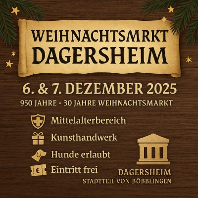 Dagersheim feiert Mittelaltermarkt und Jubiläen am 6. und 7. Dezember